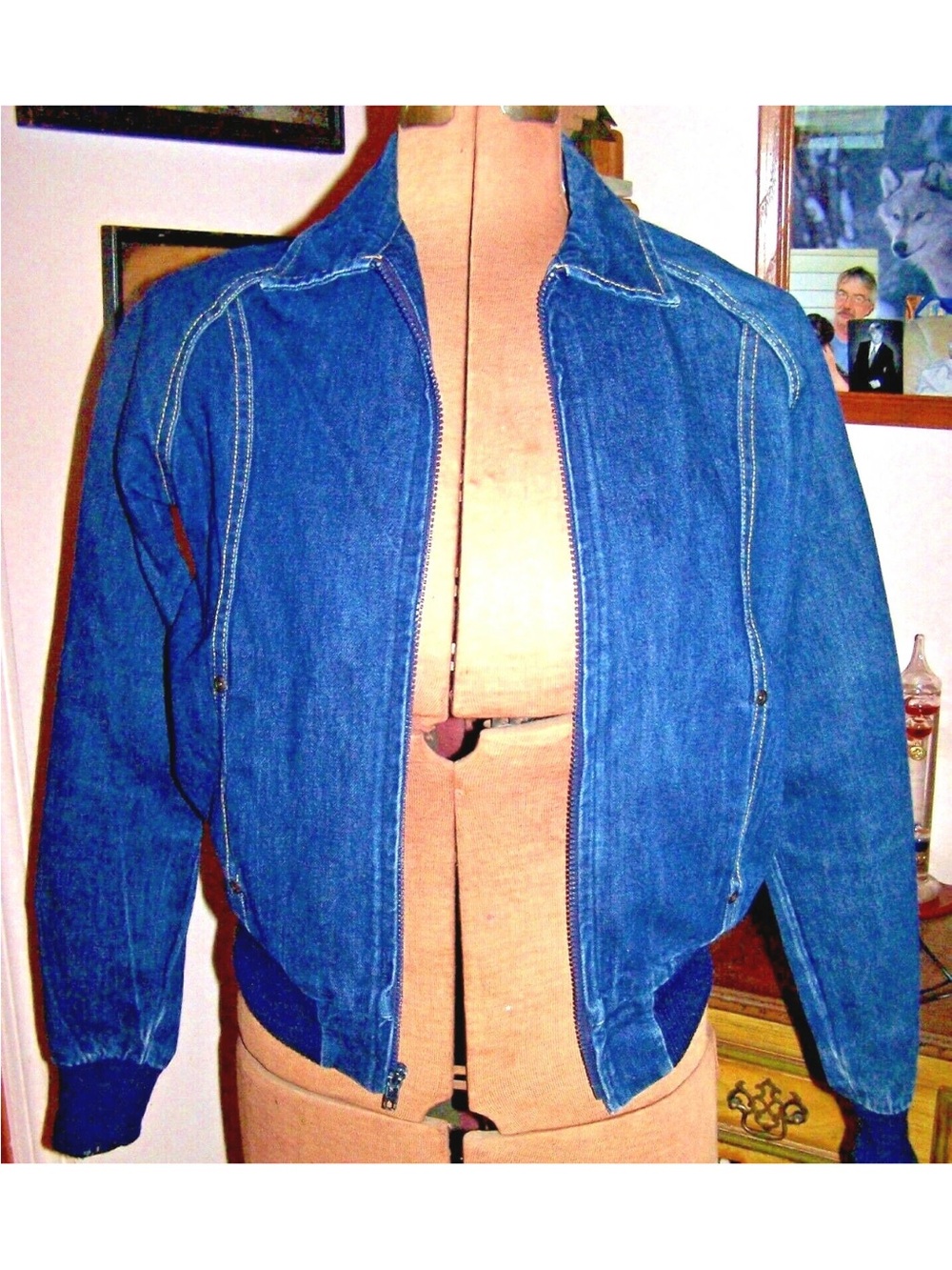 Vintage Cheryl Tiegs Denim Bomber Jacket